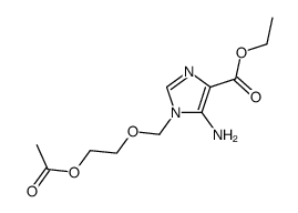 1-<(2-Acetoxyethoxy)methyl>-5-amino-4-ethoxycarbonylimidazole结构式