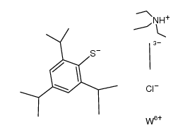 {tungsten(CMe)(2,4,6-triisopropylbenzenethiolate)3Cl}{HNEt3}结构式