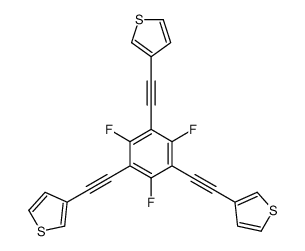 3,3',3''-[(2,4,6-Trifluorobenzene-1,3,5-triyl)tri-2,1-ethynediyl] trithiophene Structure
