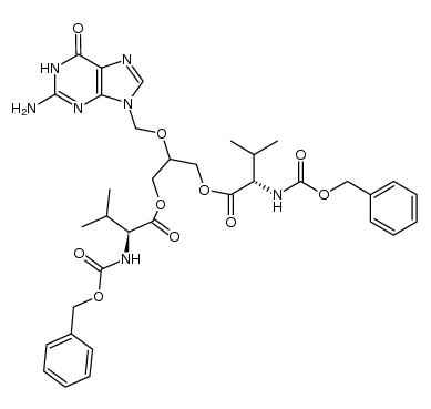 (2S,2'S)-2-((2-amino-6-oxo-1H-purin-9(6H)-yl)methoxy)propane-1,3-diyl bis(2-(((benzyloxy)carbonyl)amino)-3-methylbutanoate) Structure