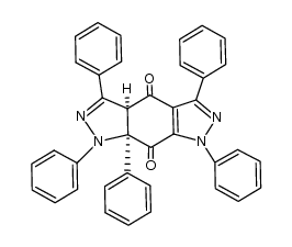 (4aS,7aR)-1,3,5,7,7a-pentaphenyl-7,7a-dihydropyrazolo[4,3-f]indazole-4,8(1H,4aH)-dione Structure