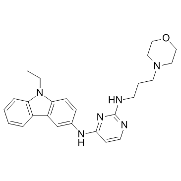 N4-(9-乙基-9H-咔唑-3-基)-N2-[3-(4-吗啉基)丙基]-2,4-嘧啶二胺结构式