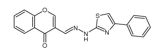 3-((2-(4-phenylthiazol-2-yl)hydrazono)methyl)-4H-chromen-4-one结构式