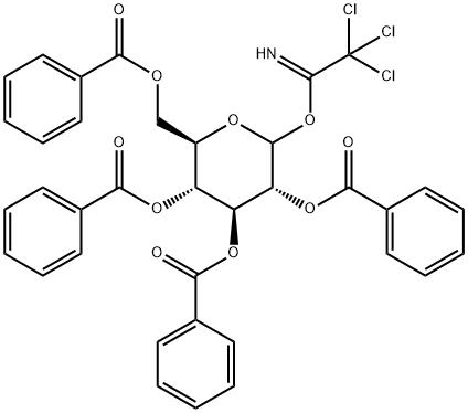 2,3,4,6-四-O-苯甲酰基-D-吡喃葡萄糖基三氯乙酰亚胺酯结构式