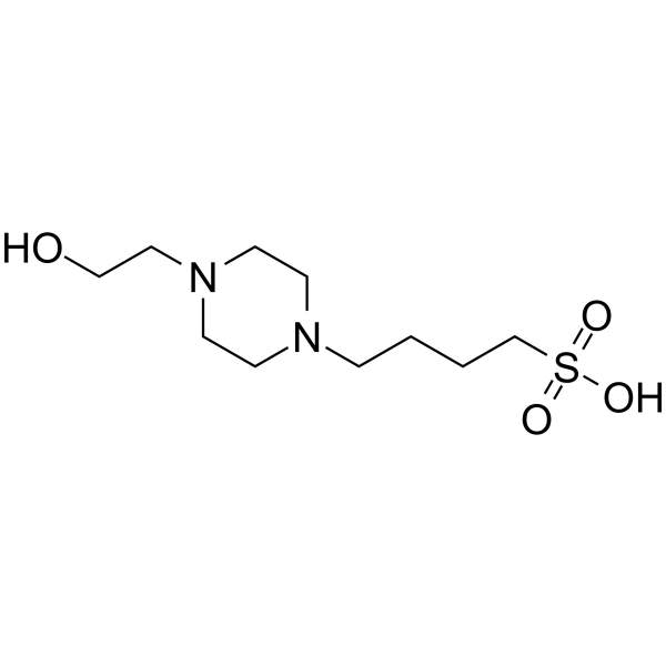 4-[4-(2-hydroxyethyl)piperazin-1-yl]butane-1-sulfonic acid structure
