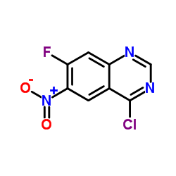 4-氯-7-氟-6-硝基喹唑啉结构式