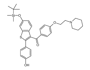 [6-[tert-butyl(dimethyl)silyl]oxy-2-(4-hydroxyphenyl)-1-benzothiophen-3-yl]-[4-(2-piperidin-1-ylethoxy)phenyl]methanone结构式