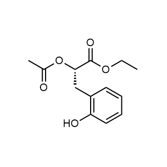 (S)-2-乙酰氧基-3-(2-羟基苯基)丙酸乙酯结构式