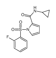 N-cyclopropyl-1-(2-fluorophenyl)sulfonylpyrrole-2-carboxamide结构式