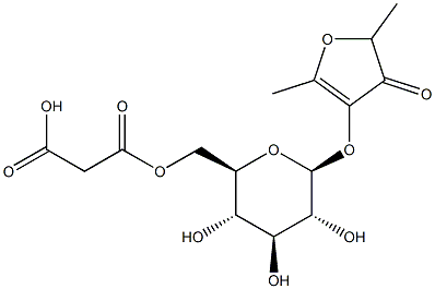 4-[[6-O-(Carboxyacetyl)-beta-D-glucopyranosyl]oxy]-2,5-dimethyl-3(2H)-furanone Structure