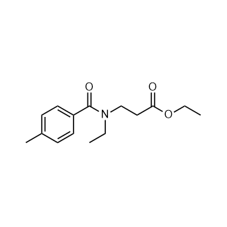 3-(N-乙基-4-甲基苯甲酰胺基)丙酸乙酯结构式
