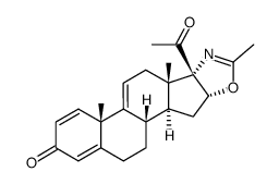 2'-methyl-(16β)-pregna-1,4,9(11)-trieno[17,16-d]oxazole-3,20-dione结构式