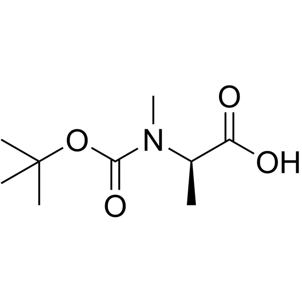 Boc-N-甲基-D-丙氨酸结构式