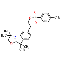 4-[1-(4,5-二氢-4,4-二甲基-2-恶唑基)-1-甲基乙基]苯乙醇对甲苯磺酸酯结构式