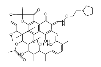 3-[(2-pyrrolidin-1-yl-ethoxyimino)-methyl]-rifamycin结构式