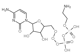2-aminoethoxy-[[5-(4-amino-2-oxo-pyrimidin-1-yl)-3,4-dihydroxy-oxolan-2-yl]methoxy-hydroxy-phosphoryl]oxy-phosphinic acid结构式