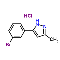3-(3-溴苯基)-5-甲基-1H-吡唑盐酸盐结构式