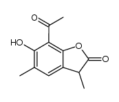 7-acetyl-6-hydroxy-3,5-dimethyl-3H-benzofuran-2-one Structure