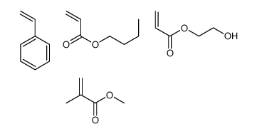 2-甲基-2-丙烯酸甲酯与2-丙烯酸丁酯、乙烯基苯和2-丙烯酸-2-羟乙酯的聚合物结构式