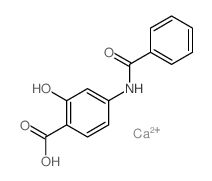 Benzoic acid,4-(benzoylamino)-2-hydroxy-, calcium salt (2:1) Structure
