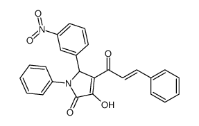 4-hydroxy-2-(3-nitrophenyl)-1-phenyl-3-[(E)-3-phenylprop-2-enoyl]-2H-pyrrol-5-one结构式