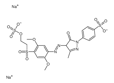4-[4-[[2,5-dimethoxy-4-[[2-(sulphooxy)ethyl]sulphonyl]phenyl]azo]-4,5-dihydro-3-methyl-5-oxo-1H-pyrazol-1-yl]benzenesulphonic acid, sodium salt Structure