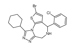 2-bromo-4-(2-chloro-phenyl)-9-cyclohexyl-5,6-dihydro-4H-thieno[3,2-f][1,2,4]triazolo[4,3-a][1,4]diazepine结构式
