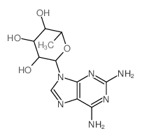 2-(2,6-diaminopurin-9-yl)-6-methyl-oxane-3,4,5-triol Structure