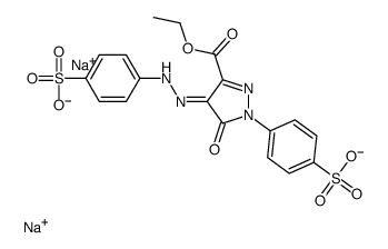 disodium,4-[(2E)-2-[3-ethoxycarbonyl-5-oxo-1-(4-sulfonatophenyl)pyrazol-4-ylidene]hydrazinyl]benzenesulfonate Structure