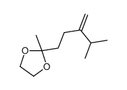 2-Methyl-2-(4-methyl-3-methylenepentyl)-1,3-dioxolane结构式