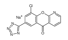 sodium,9-chloro-7-(1,2,3-triaza-4-azanidacyclopenta-2,5-dien-5-yl)chromeno[2,3-b]pyridin-5-one Structure