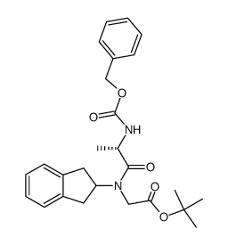 N-(N-benzyloxycarbonyl-L-alanyl)-N-(2-indanyl)glycine tert-butyl ester结构式