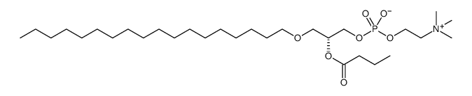 1-0-十八烷基-2-丁酰基-sn-甘油-3-磷酸胆碱结构式