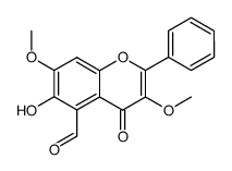 6-hydroxy-3,7-dimethoxy-4-oxo-2-phenyl-4H-chromene-5-carbaldehyde结构式