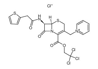 2,2,2-trichloroethyl (6R,7R)-N-(7-(thien-2-ylacetamido)ceph-3-em-3-ylmethyl)pyridinium chloride 4-carboxylate结构式