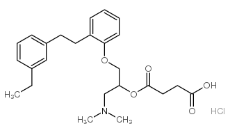 4-[1-二甲基氨基-3-[2-[2-(3-乙基苯基)乙基]苯氧基]丙烷]氧基-4-氧代丁酸盐酸盐结构式