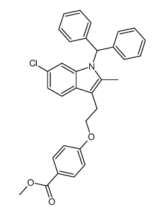 methyl 4-[2-[6-chloro-1-(diphenylmethyl)-2-methyl-1H-indol-3-yl]ethoxy]benzoate Structure