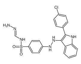 N-amino-N'-[4-[2-[2-(4-chlorophenyl)-1H-indol-3-yl]hydrazinyl]phenyl]sulfonylmethanimidamide结构式