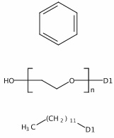 Alpha-(十二烷基苯基)-ω-羟基聚(氧代-1,2-亚乙基)结构式