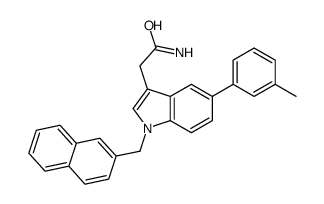2-[5-(3-methylphenyl)-1-(naphthalen-2-ylmethyl)indol-3-yl]acetamide结构式
