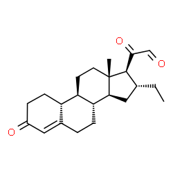 16 alpha-ethyl-19-nor-4-pregnene-3,20-dione-21-al结构式