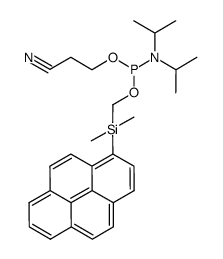 diisopropylphosphoramidous acid 2-cyanoethyl ester (dimethylpyren-1-yl-silanyl)methyl ester Structure