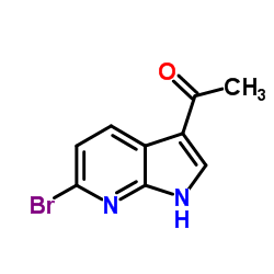 1-(6-溴-1H-吡咯并[2,3-B]吡啶-3-基)-乙酮结构式