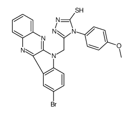 3-[(9-bromoindolo[3,2-b]quinoxalin-6-yl)methyl]-4-(4-methoxyphenyl)-1H-1,2,4-triazole-5-thione结构式