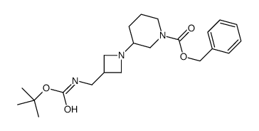 (1-N-CBZ-哌啶-3-基-氮杂啶-3-甲基)-氨基甲酸叔丁酯结构式