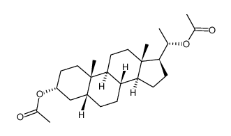 (20S)-5-beta-pregnane-3alpha,20-diol diacetate structure
