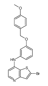 2-溴-N-{3-[([4-甲氧基苯基)甲氧基]苯基}噻吩并[3,2-b]吡啶-7-胺结构式
