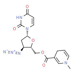 3'-azido-2',3'-dideoxy-5'-O-((1,4-dihydro-1-methyl-3-pyridyl)carbonyl)uridine结构式