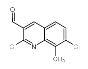 2,7-二氯-8-甲基喹啉-3-羧醛结构式