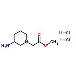 (3-Amino-piperidin-1-yl)-aceticacidmethylesterdihydrochloride Structure